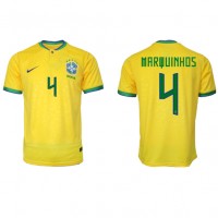 Brasil Marquinhos #4 Hjemmedrakt VM 2022 Kortermet